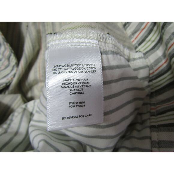 Cabi Gray Stripe Crop Pants Womens size 10 Boho Tie Relaxed - Picture 4 of 9